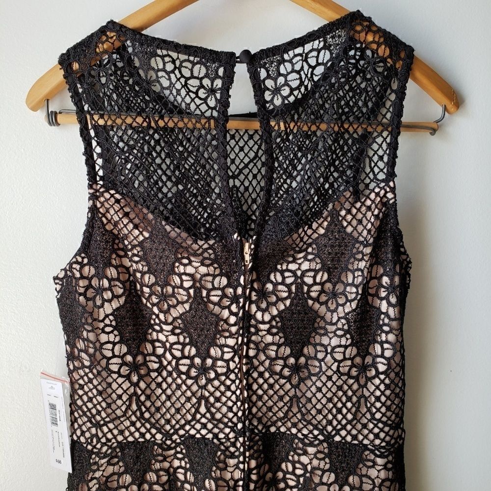 NWT BISOU BISOU BLACK LACE BODYCON MIDI DRESS SZ 8 - Picture 3 of 8
